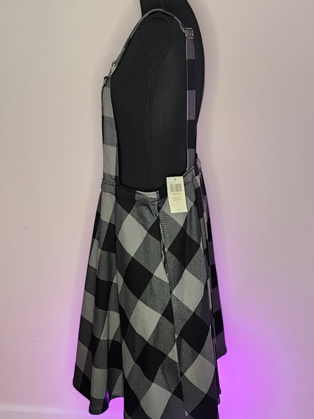 New! Charcoal Plaid Skirtall Plus Size - Picture 3 of 5